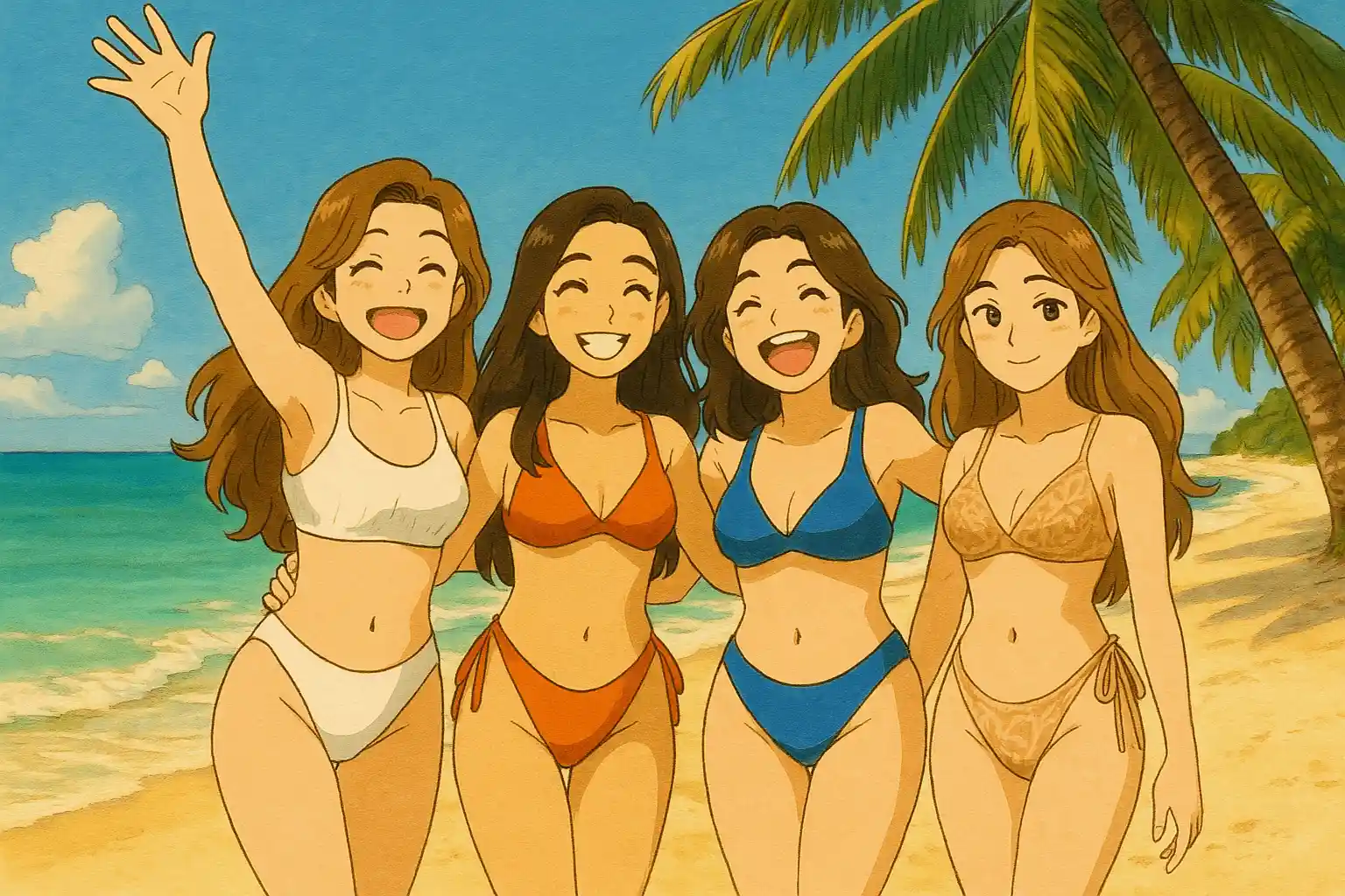 After - Friends Beach Trip to Anime